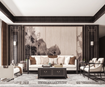 New Chinese Style A Living Room-ID:603328979