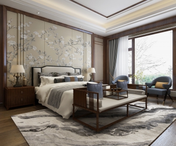 New Chinese Style Bedroom-ID:588236893