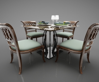 Simple European Style Dining Table And Chairs-ID:356320117