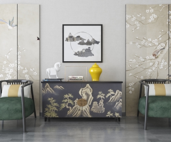 New Chinese Style Side Cabinet-ID:977089457