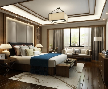 New Chinese Style Bedroom-ID:735978775