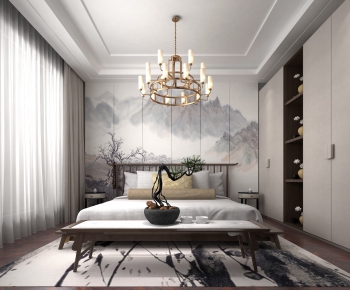 New Chinese Style Bedroom-ID:558627735