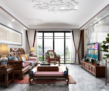 Chinese Style A Living Room-ID:408804294