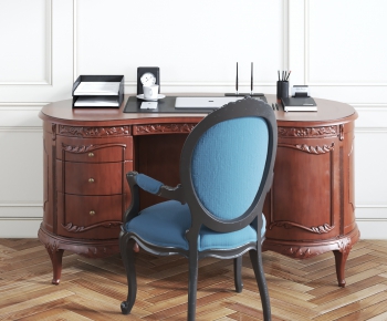 European Style Computer Desk And Chair-ID:698281798