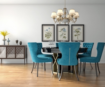 American Style Dining Table And Chairs-ID:426572851