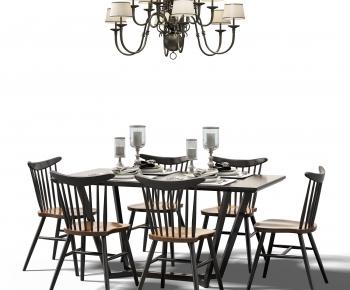 Industrial Style Dining Table And Chairs-ID:464862754