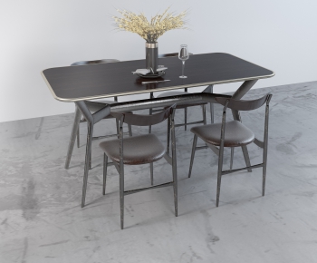 Industrial Style Dining Table And Chairs-ID:368708624