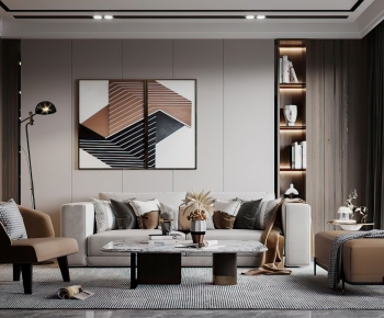 Modern A Living Room-ID:665106222