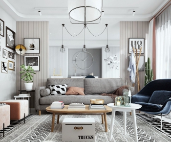 Nordic Style A Living Room-ID:483002234