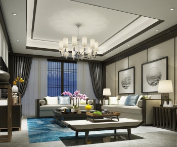 New Chinese Style A Living Room-ID:415975159