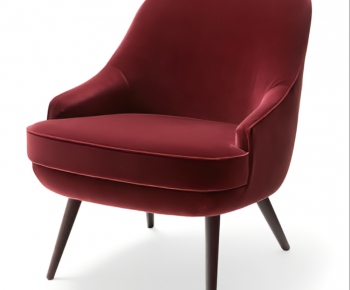 北欧红色布艺单人沙发椅-ID:989074678