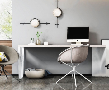 Modern Computer Desk And Chair-ID:856252859