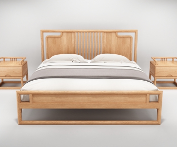 New Chinese Style Double Bed-ID:145519758