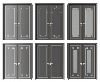 New Chinese Style Double Door-ID:652149723