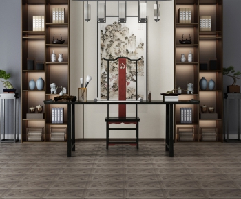 New Chinese Style Computer Desk And Chair-ID:105840647