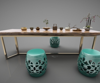 New Chinese Style Tea Tables And Chairs-ID:594669615
