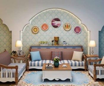 Mediterranean Style Sofa Combination-ID:539198561