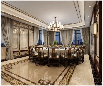 New Chinese Style Dining Room-ID:890305527