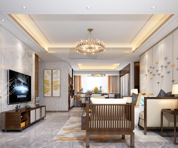 New Chinese Style A Living Room-ID:404965334