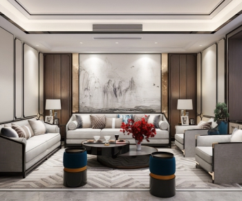 New Chinese Style A Living Room-ID:107264288