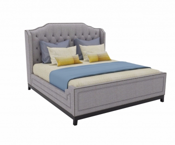 Modern American Style Double Bed-ID:416964697