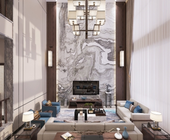 New Chinese Style A Living Room-ID:833784946