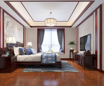New Chinese Style Bedroom-ID:596861533