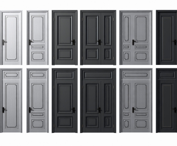 New Chinese Style Unequal Double Door-ID:964083941