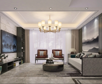 New Chinese Style A Living Room-ID:587730837