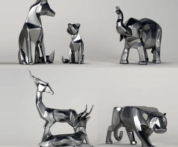 北欧几何动物雕塑摆件-ID:979834583