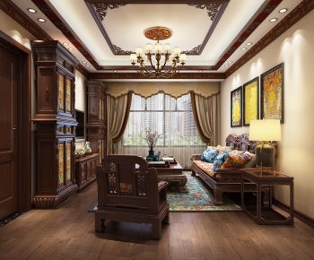 Chinese Style A Living Room-ID:618316213