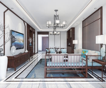 New Chinese Style A Living Room-ID:173147585