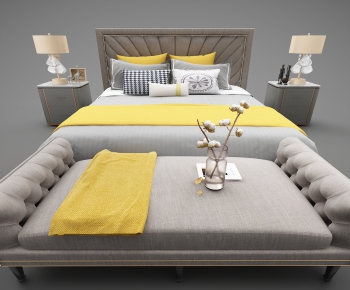 Modern Double Bed-ID:125241117