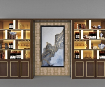 New Chinese Style Wine Cabinet-ID:622120418