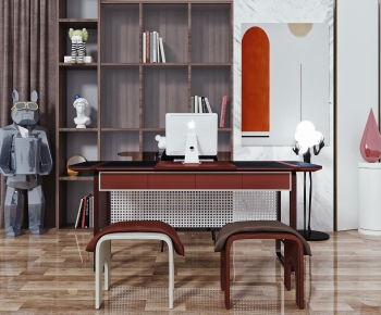 Modern Computer Desk And Chair-ID:345206399