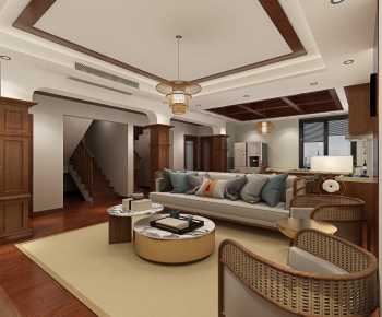 New Chinese Style A Living Room-ID:231707842