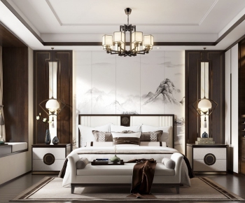 New Chinese Style Bedroom-ID:596463779