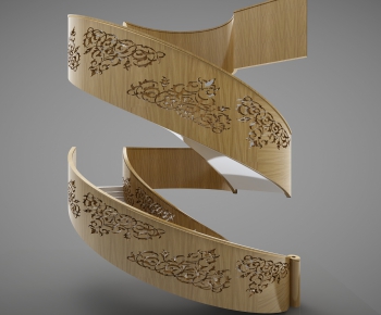 Chinese Style New Chinese Style Rotating Staircase-ID:427822759