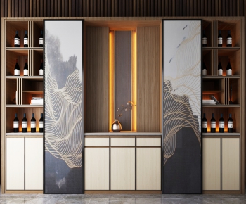 New Chinese Style Wine Cabinet-ID:623793931