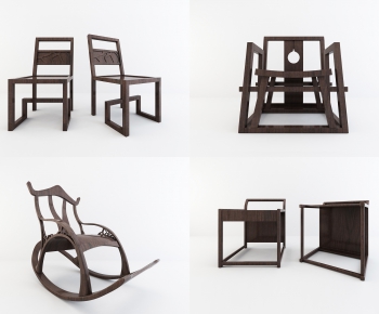 New Chinese Style Rocking Chair-ID:880235542