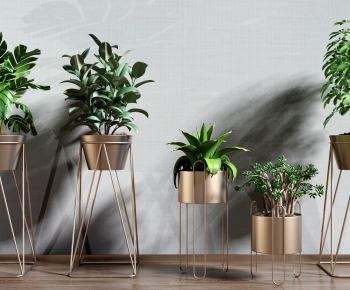 Modern Potted Green Plant-ID:858365741