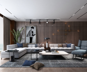 Modern A Living Room-ID:747269248