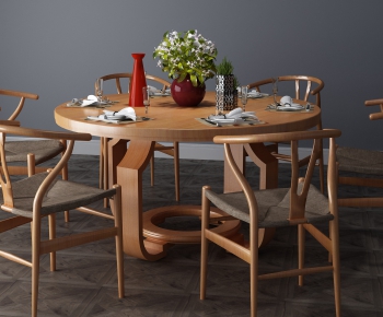 New Chinese Style Dining Table And Chairs-ID:131664641