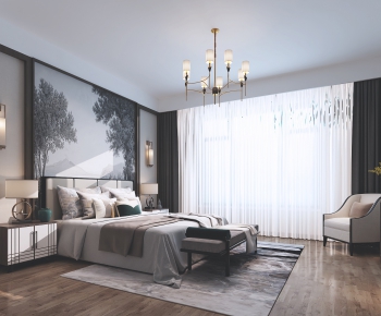 New Chinese Style Bedroom-ID:223076923