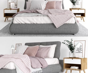 Nordic Style Double Bed-ID:292524689
