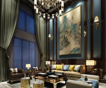 New Chinese Style A Living Room-ID:635687756