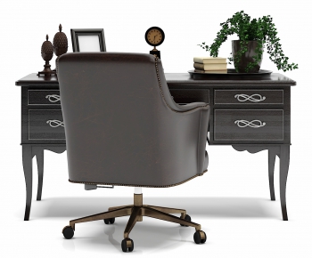 American Style Computer Desk And Chair-ID:729035872