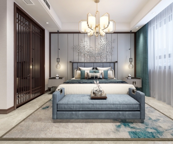 New Chinese Style Bedroom-ID:252202396