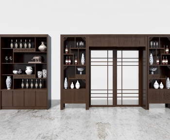 New Chinese Style Wine Cabinet-ID:646214337