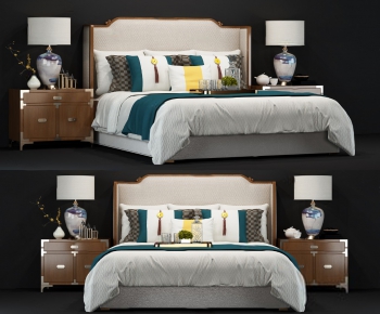 Modern Double Bed-ID:445850288